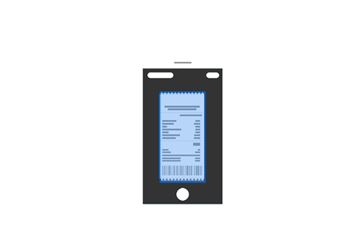 illustration: iphone icon with receipt scanning